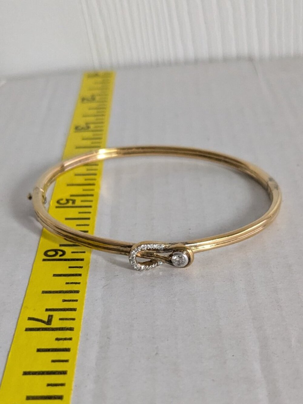ZEI Rosy Blue Jewelry Inc 925 Gold Vermeil Diamond Hinged Bangle Bracelet